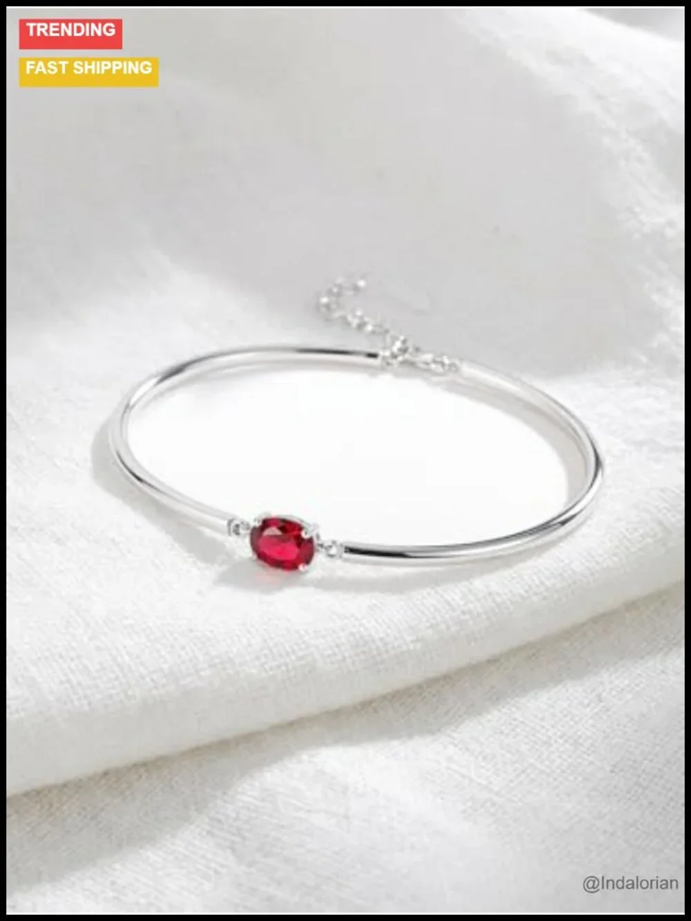 1 Carat Oval Cut Lab-Created Ruby Cuff Bracelet, 925 Sterling Silver Gold